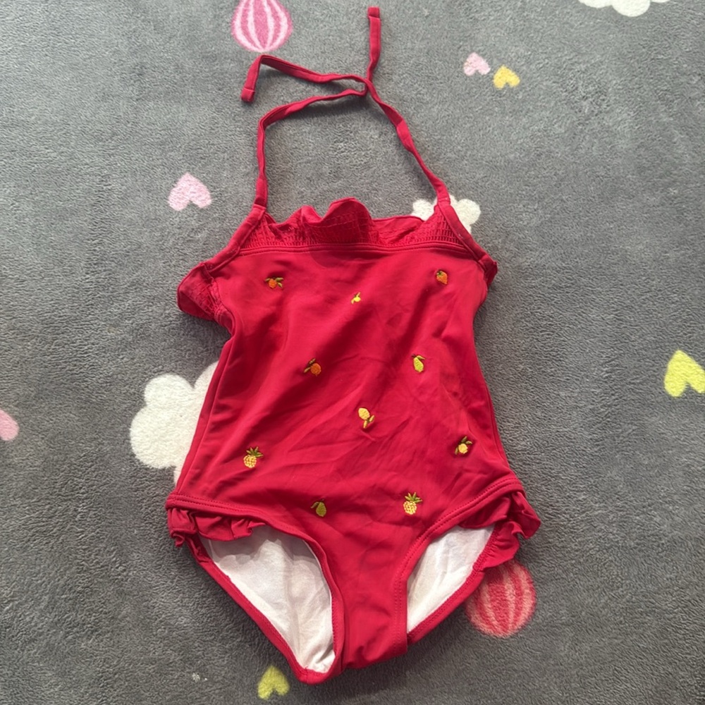 Janie and Jack Red Bodysuit with Fruit Accents